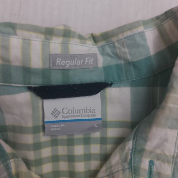 Columbia Plaid Short Sleeve Button Up Shirt L Academia Minimalist Grandpacore - Picture 6 of 9